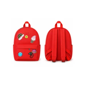 Barne ryggsekk med patch-design Rød