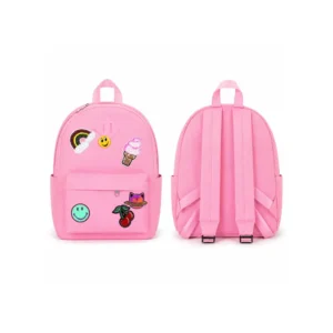 Barne ryggsekk med patch-design Rosa