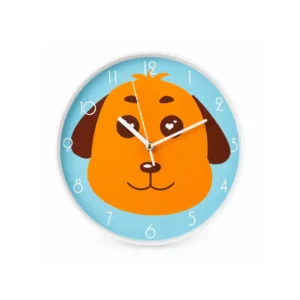 Barneklokke vegg – Hund med hjerteøyne (25 cm)