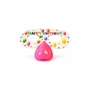 Bursdagsmasker med nese og ballong “Happy Birthday” 10 stk