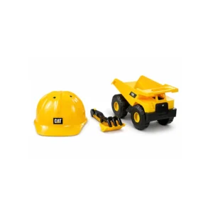 CAT Sandsett 4 deler – Tippbil, Hjelm, Spade og Rake 25 cm