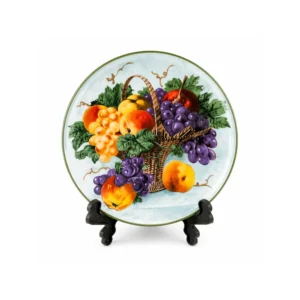 Dekorativ tallerken med fruktkurv (21 cm)