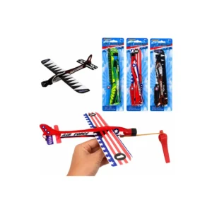 Kastfly med Strikk Launcher – 3-pakning Glider Fly for Barn