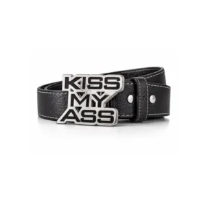 Kiss My Ass beltespenne – sølvfarget
