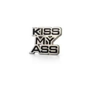 Kiss My Ass beltespenne – sølvfarget