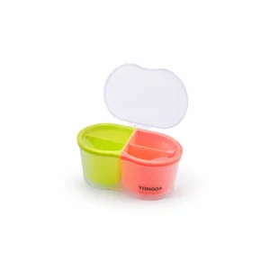 Matboks med 2 rom og lokk 17cm Grønn og rosa