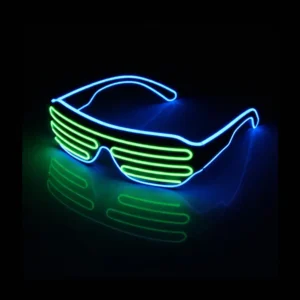 Neon LED Ravebriller Blå + grønn
