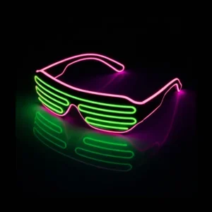 Neon LED Ravebriller Rosa + grønn