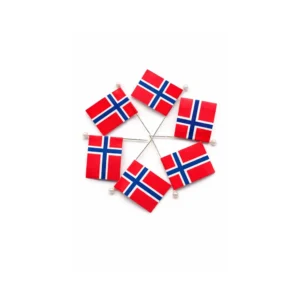 Norske flagg til kake 10 stk