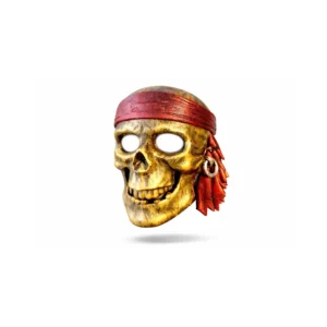 Piratmaske med hodeskalle Gull