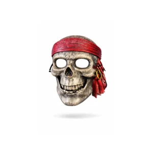 Piratmaske med hodeskalle Sølv