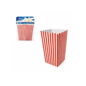 Popcornbokser rød/hvit 3 stk