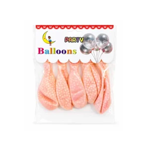 Rosa ballonger med kuler (perleeffekt) – 5 stk