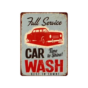 Vintage metallskilt “Full Service Car Wash” 20x30 cm