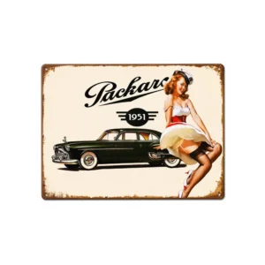 Vintage metallskilt “Packard 1951” 20x30 cm