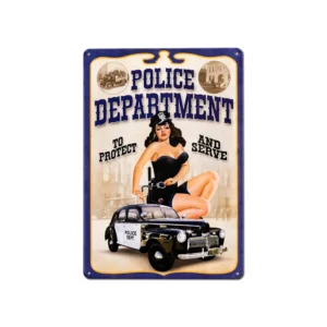 Vintage metallskilt “Police Department” 20x30 cm
