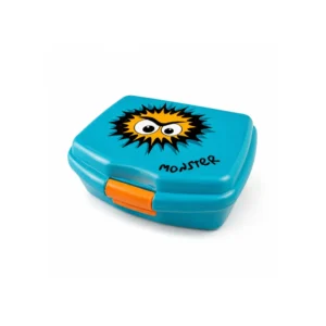 Barnevennlig matboks med monsterdesign – Blå matboks 16,5 cm