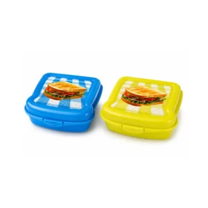 Barnevennlig matboks med sandwichmotiv (flere farger)