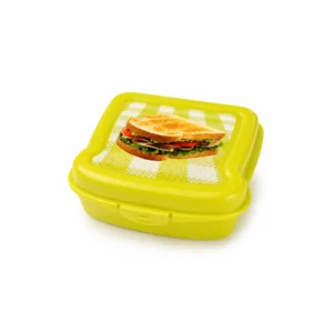 Barnevennlig matboks med sandwichmotiv Grønn