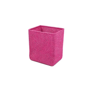 Flettet skittentøyskurv 40 cm – Oppbevaringskurv Mørke rosa