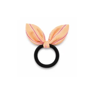 Hårstrikk med sløyfe/kaninører – myk scrunchie Oransje