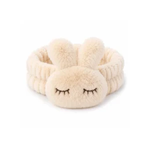 Mykt pannebånd med kanin Beige