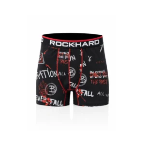 Rockhard boxer for menn – graffiti tekstdesign – størrelse L