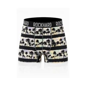 Rockhard boxer for menn – Palm Sunset stripet – størrelse M
