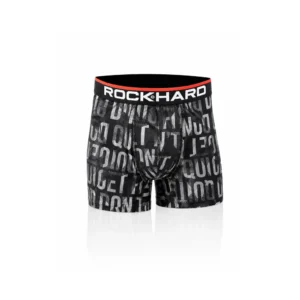 Rockhard boxer for menn – svart med tekstmønster – størrelse L