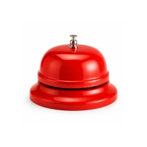 Serveringsbjelle i metall – Resepsjonsbjelle 8,5 cm Rød