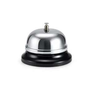 Serveringsbjelle i metall – Resepsjonsbjelle 8,5 cm Sølv