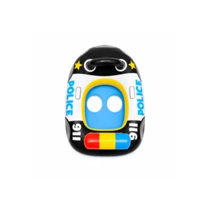 Oppblåsbar politibil badering for barn med håndtak og ryggstøtte