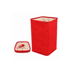 Sammenleggbar skittentøyskurv i bomull 55 x 30 cm Rød