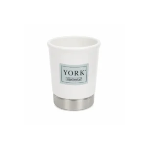 York baderomskopp i keramikk – Hvit/krom 10,8 cm