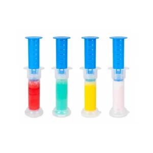 Toalettgelé-dispenser med seks geléstempler tilgjengelig i duftene Strawberry, Ocean, Lemon og Lavender.
