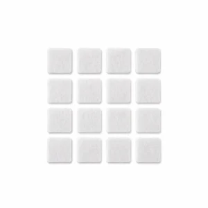 24-pk firkantede selvklebende møbelknotter i hvit filt 1,9 x 1,9 cm