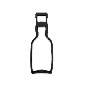 Kikkerland svart flaske- og glassåpner i silikon med metallåpner