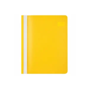 Gult hurtighefte i plast med transparent forside til dokumenter i A4-format