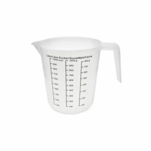 Målekanne med håndtak og helletut 1 liter