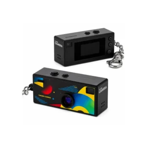 Mini digitalkamera retro nøkkelring Svart