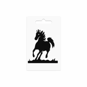 Svart hest klistremerke 9,6×6cm