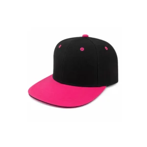 Svart og rosa justerbar snapback caps med flat brem