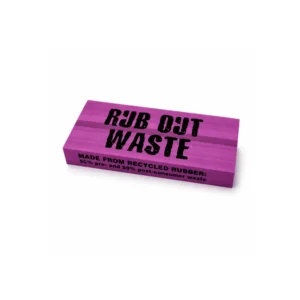 Stort rosa viskelær laget av 100 % resirkulert gummi til skole, kontor, tegning og hobby.
