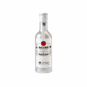 Påfyllbar Bacardi flaskelighter i sølv