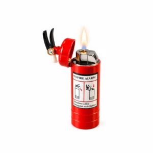 Brannslukker-lighter med åpen topp og flamme
