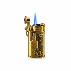 Jack Daniel’s stormlighter i gull med blå jetflamme