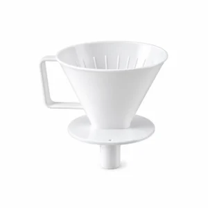 Hvit kaffefilterholder for manuell brygging av filterkaffe