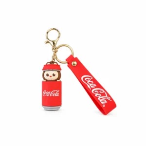 Labubu Coca-Cola nøkkelring med Coca-Cola-boksfigur