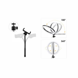 LED ringlys 30 cm med stativ og mobilholder