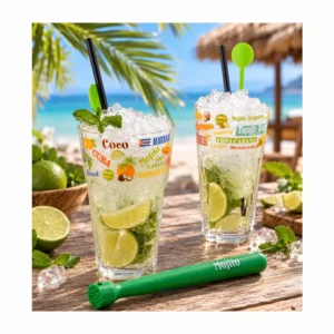 Mojito-sett med glass og muddler til servering av mojito